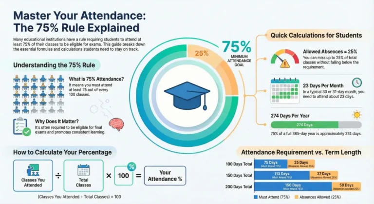 75% Attendance Explained: Days, Holidays Allowed, and Percentage Formulas