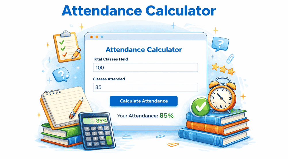 Free Online Attendance Calculator — Instantly Calculate Attendance % | 75% Attendance Calculator